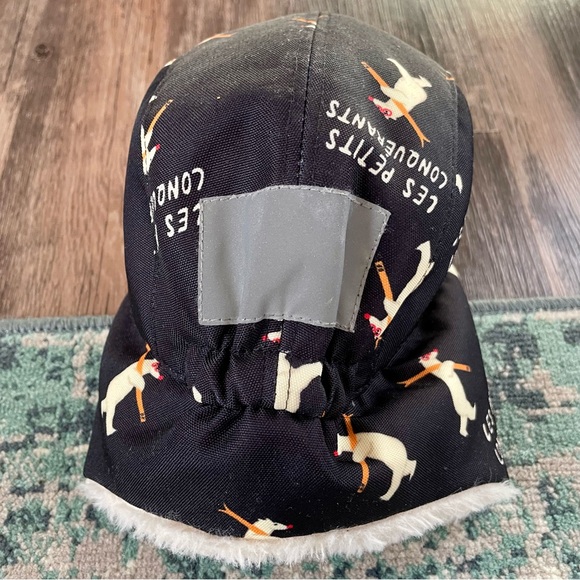 Bebedepino Black Pilots Aviator Trapper Hat Toddler Sized Free OSFM Ages 2-5 - Picture 8 of 9
